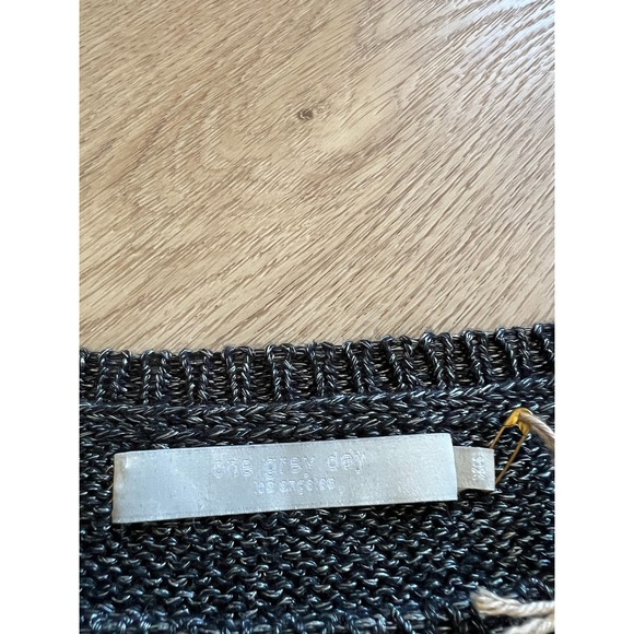 One Grey Day Naomi Tee XS Gray Knit Top‎ Flutter Sleeve Pullover Blouse - Picture 4 of 7